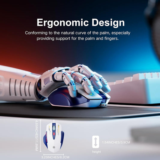 Wired Mouse, 4 Levels Adjustable DPI, 6 Programmable Buttons, Ergonomic Computer Wired Mouse for PC Laptop Computer for Office - Plug and Play (Bluewhite)