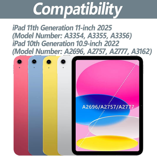 Keyboard Case for iPad 11th 10th Generation - iPad 10th Generation Case with Detachable Wireless Keyboard - Smart Folio Cover with Pencil Holder for 11-inch A16 2025 10.9-inch 2022, Blue