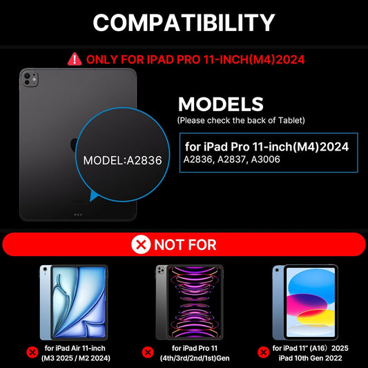 typecase Edge Keyboard Case for iPad Pro 11-inch (M4) 2024,Magic Keyboard with 11 Colors Backlight for iPad Pro 11,Keyboard Case with Pencil Holder,Multi-Touch Trackpad, Easy-Set Magnetic Stand,Black