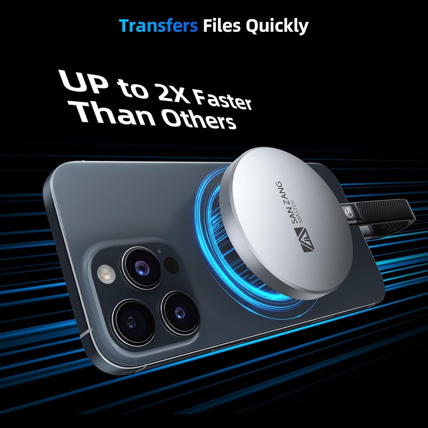 SAN ZANG MASTER Magnetic Portable Solid State Drives: Ultra-Thin, Portable Design for Secure Grip, Easy Connectivity, and Reliable Performance (2, TB)