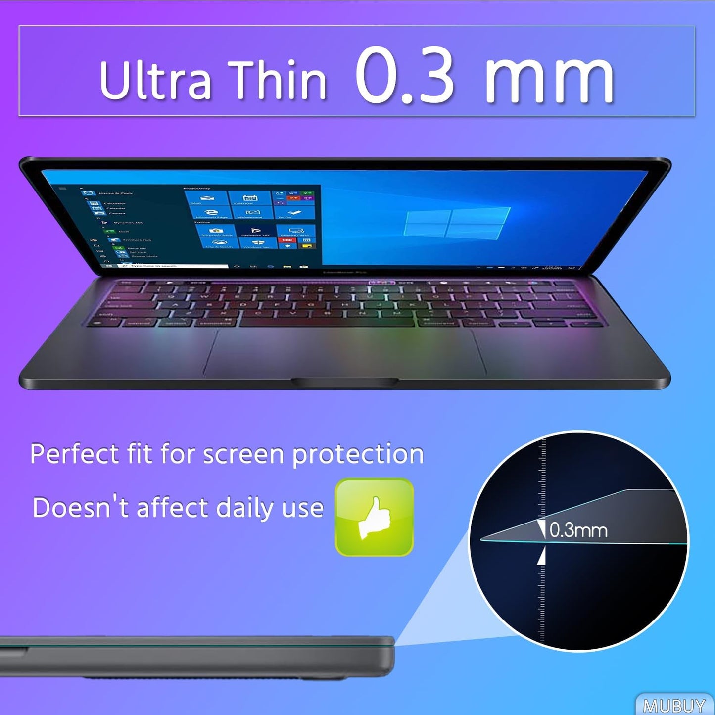 MUBUY-GOL Tempered Glass Screen Protector for 16" Samsung Galaxy Book4/5 Pro & Pro 360, Galaxy Book4 Ultra & Edge Laptops - 9H Hardness, Anti-Scratch Protection