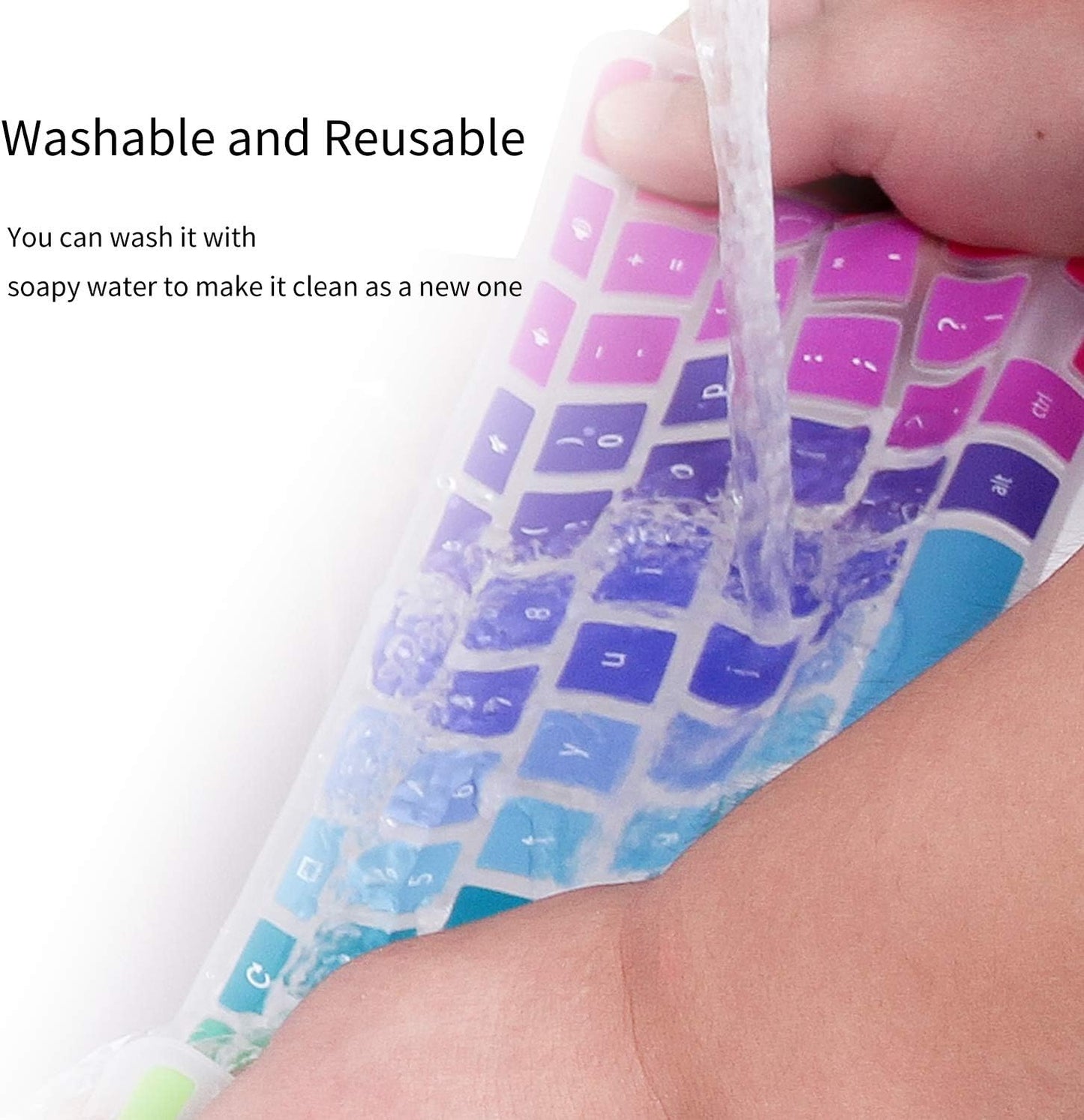 Colorful Keyboard Cover for 15.6" Lenovo ThinkPad E15 Gen 4 3 2 T15 T15p T15g L15 Gen 2 1 P51s P52 P52s P53 P72 P73/ThinkPad E580 E590 E595 L580 L590/ThinkPad T570 T575 T580 T590, Rainbow