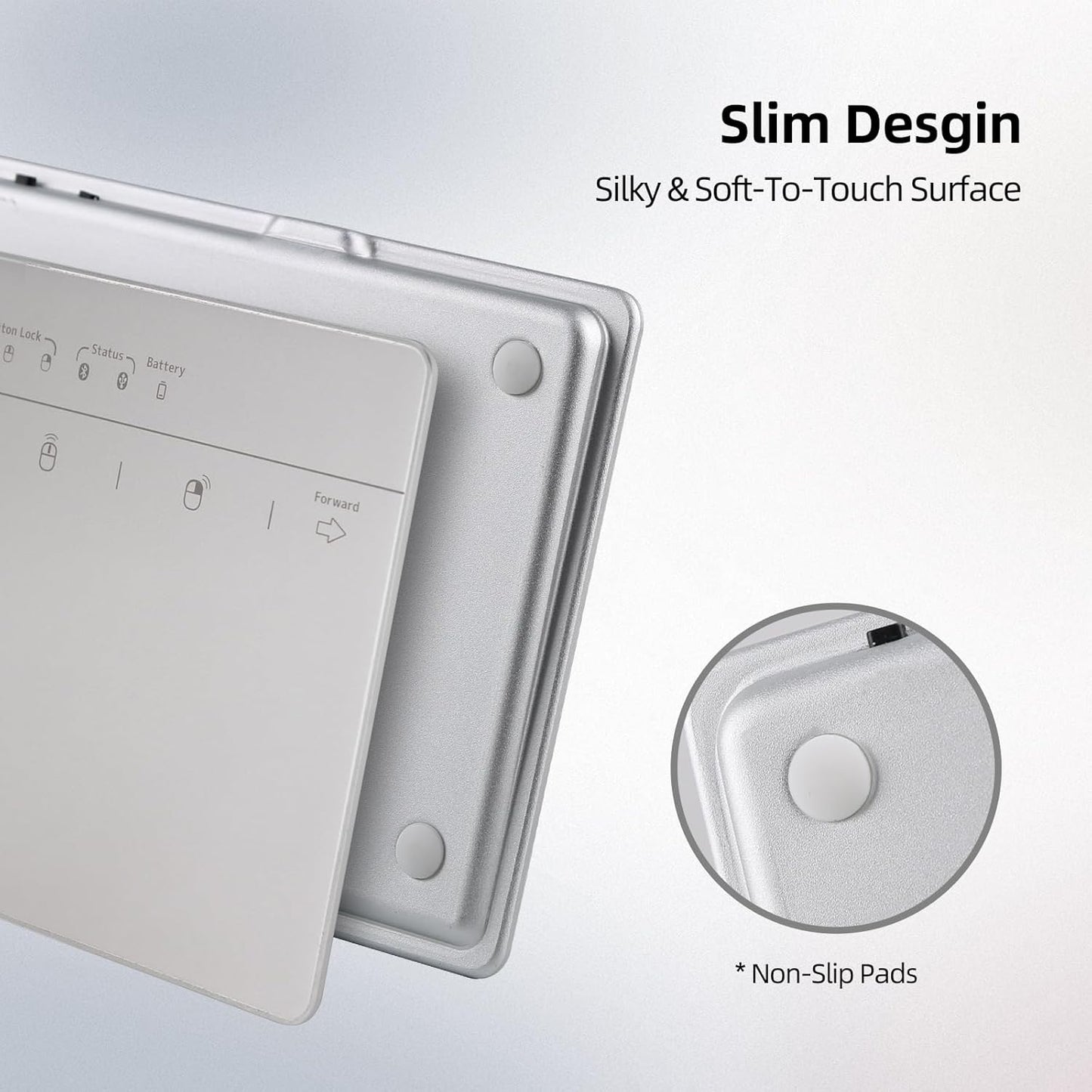 MICROPACK Digitally Yours Wired Trackpad for Windows 7/10/11, USB Trackpad with Multi-Touch Gestures, Plug-and-Play USB Touch Pad Mouse Pad Large for PC Computers & Laptops, Silver