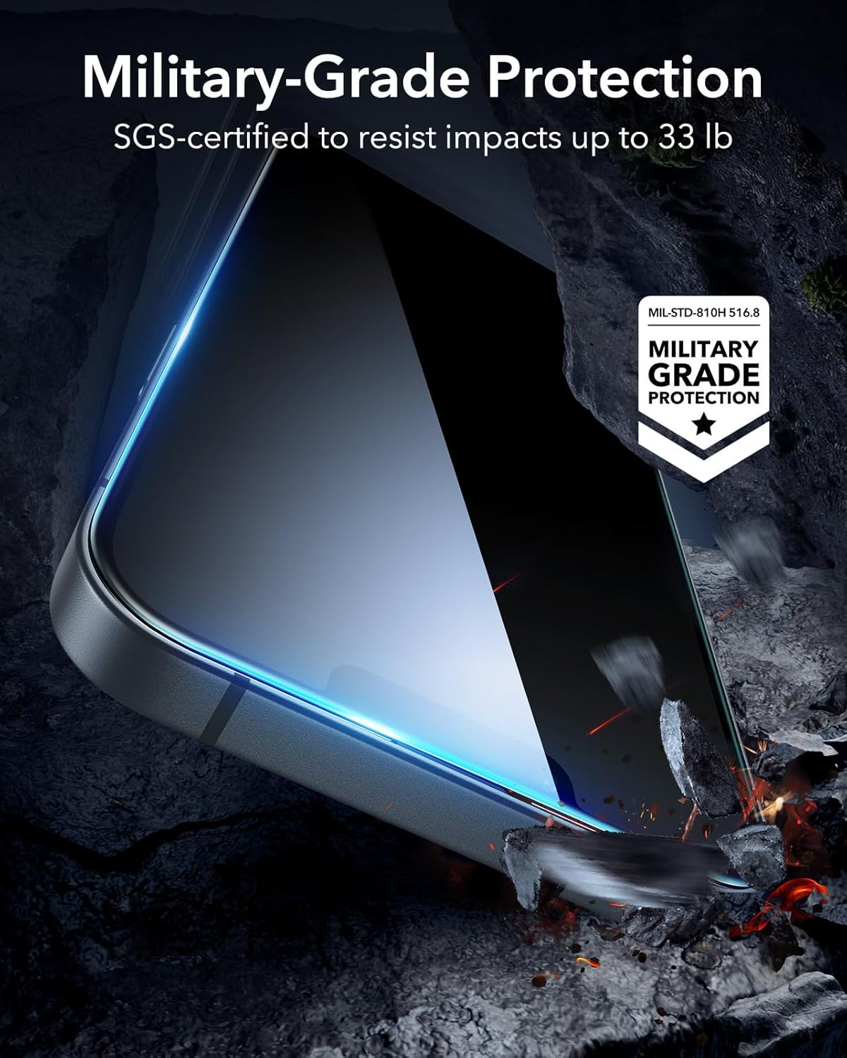 ESR 3 Pack for iPhone 13 Pro Max/iPhone 14 Plus Privacy Screen Protector, Anti-spy Tempered-Glass Privacy Screen Protector with Flawless Fit Tray