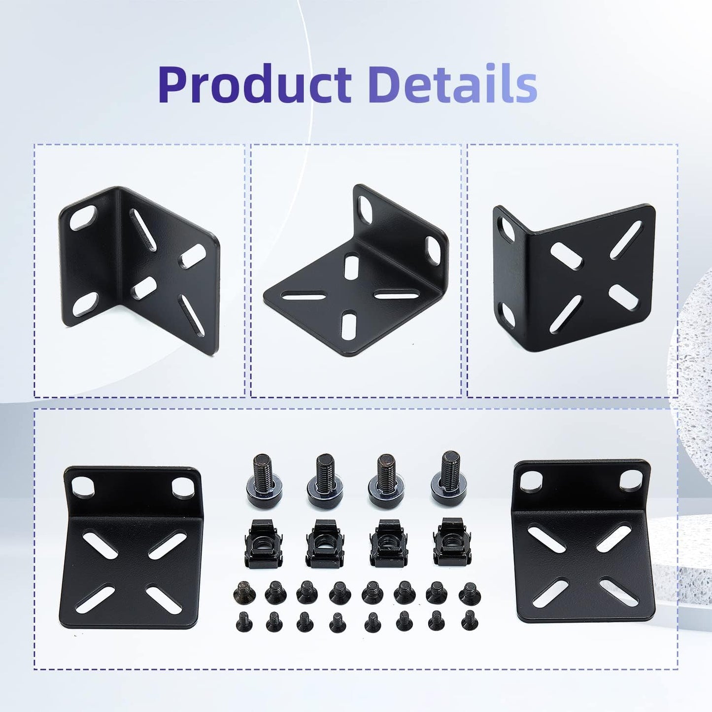 Rack Mount Kit Universal 1U Rack Ears with Adjustable Holes Distance, Compatible for Most Cisco, NETGEAR,Dell, D-Link, Linksys, TRENDnet and Buffalo Tech Switches