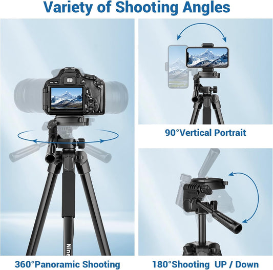 Phone Tripod, 64” Cell Phone Tripod for iPhone, Extra Long 83” Tall Tripods Selfie Stick with Wireless Remote Extendable Phone Holder Stand for Camera Photo Video Recording