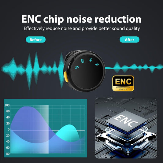 Wireless Lavalier Microphone with Charging Case,AI Noise Reduction,30H Endurance Time,Mini Wireless Microphone for iPhone 15 16/Android with USB-C,Mini Mic for Video Recording,YouTube,Vlogging