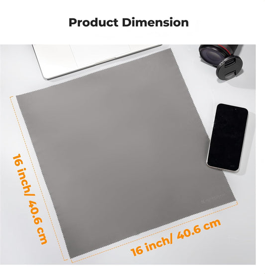4 Pack 16''x16'' Extra Large Microfiber Cleaning Cloths, K&F Concept Oversized Microfiber Cloths for TV Screen, Electronics, Laptops, Telescope, Computers, Eyeglasses, Gray
