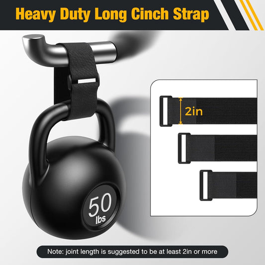 26ft x 2in Heavy Duty Cable Straps with 20pcs Plastic Buckles, Free Cut to Length Cinch Strap, Reusable & Adjustable Hook and Loop Straps for Cable Ties, Cord Organizer, Wire Management