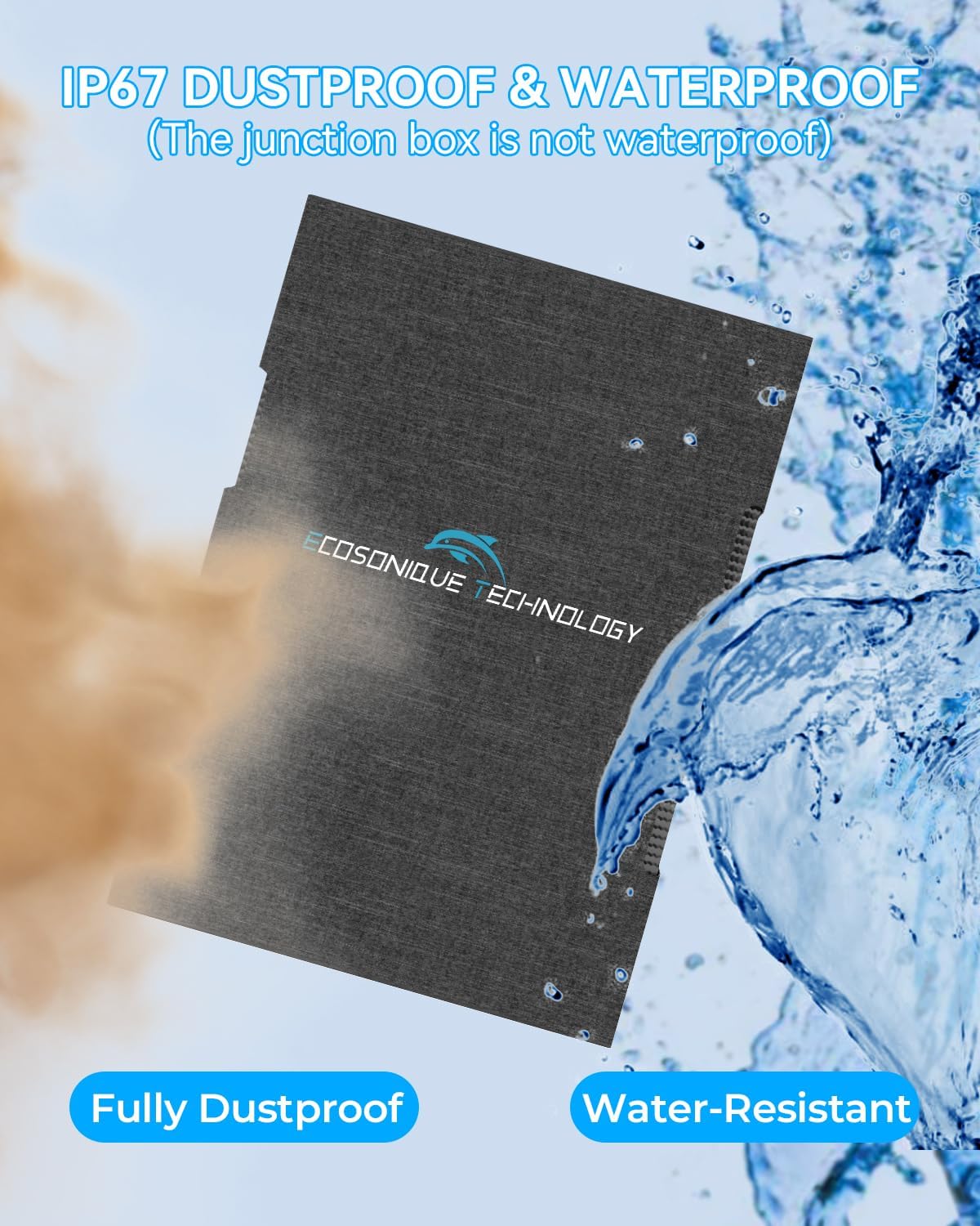 Ecosonique 30W Portable Solar Charger Foldable Solar Panels with USB C USB A ETFE Waterproof for Camping Backpacking Compatible with Cell Phone, iPhone, iPad, Samsung Galaxy, LG, Power Banks