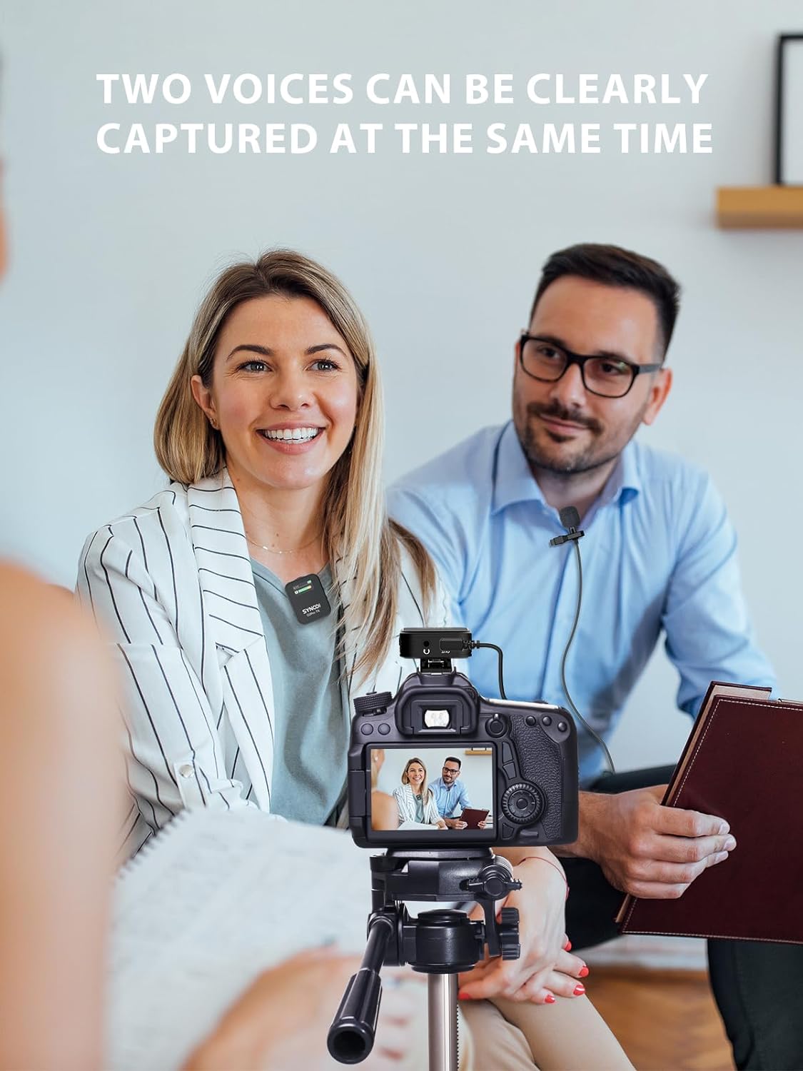 SYNCO Wireless Lavalier Mic System, G2(A2) PRO Dual Channel 656FT Transmission with Digital USB Outputs for DSLR/iPhone/Android/PC/Action cam, Professional-Lapel-Microphones-for-Camera