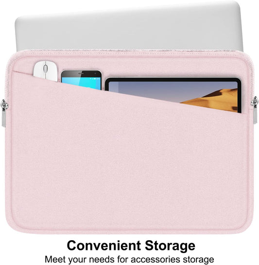Laptop Sleeve, 15.6 inch Laptop Case, Durable Computer Carrying Bag Protective Case Briefcase Handbag with Front Pocket, Slim Laptop Case Cover for 15.6 Inch HP, Dell, Lenovo, Asus, Notebook, Pink