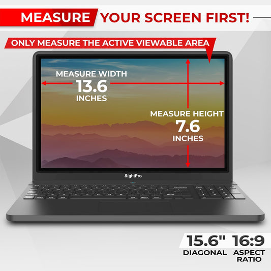 Magnetic Laptop Privacy Screen 15.6 Inch 16:9 - Removable Computer Privacy Filter Shield and Protector