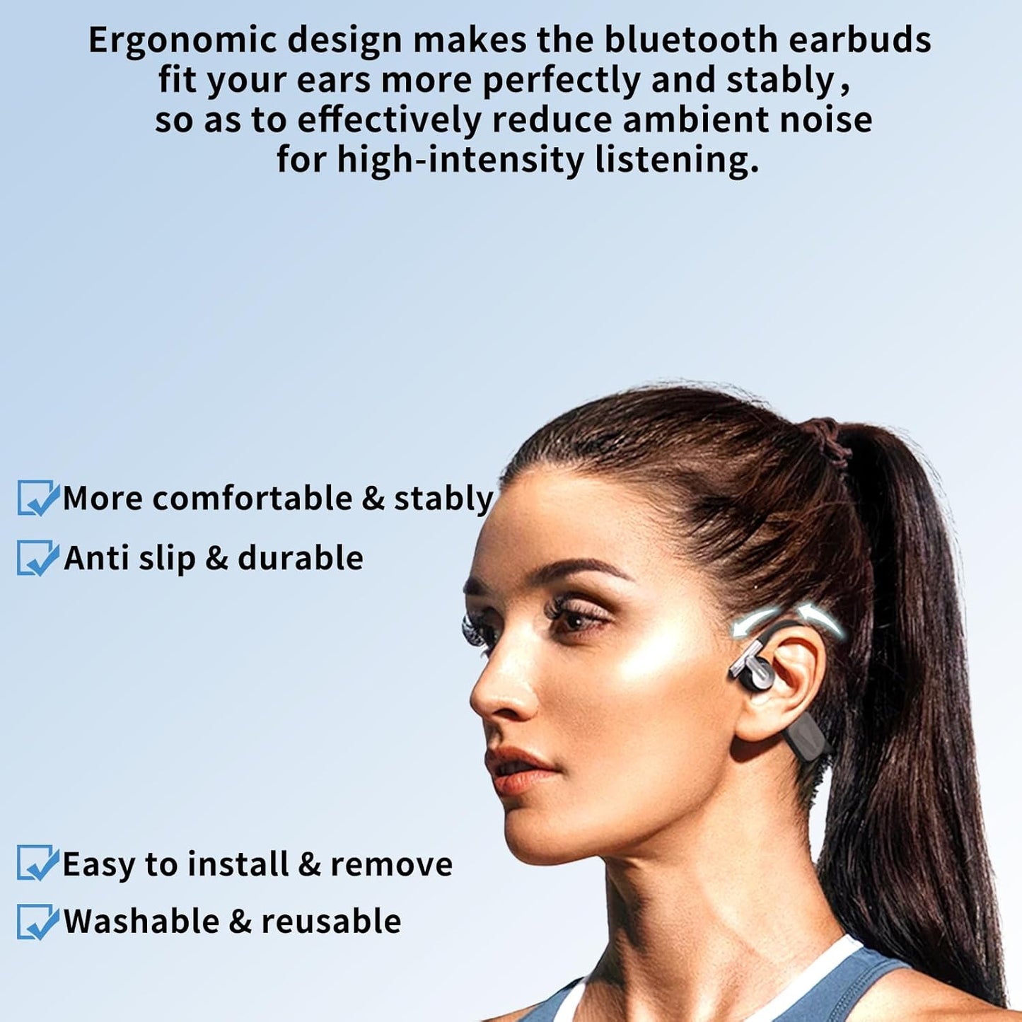 Replacement Earbud Tips Soft Anti Slip Washable and Reusable Silicone Fit Most In-Ear Earbuds (Inner Hole 3.8mm-5.1mm) 18pcs S M L