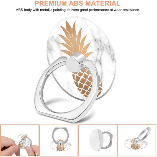 Bonoma Cell Phone Ring Holder, 3-Pack 360 Degree Rotating Universal Phone Ring Grip Finger Ring Stand Compatible with Smartphones and Tablets - Pineapple