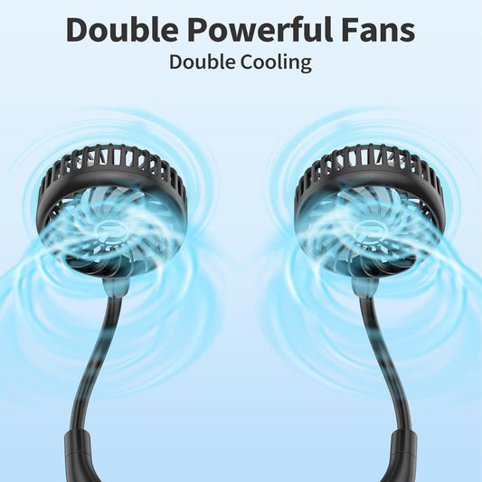 PANERGY Portable Neck Fan Rechargeable Hand Free Personal Fan Mini Wearable Battery Operated USB Fan for Men Women Kids Sport Work Travel