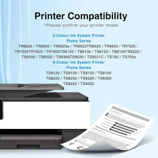 PGI-280XXL/CLI-281XXL Ink Cartridge Replacement for Canon 280 281 Ink Cartridges for Canon TR8620a Ink Cartridge TR8620 TR8520 TR7520 TR8600 TS6120 TS6220 TS6320 TR8500 Printer-2PGBK/2BK/2C/2M/2Y