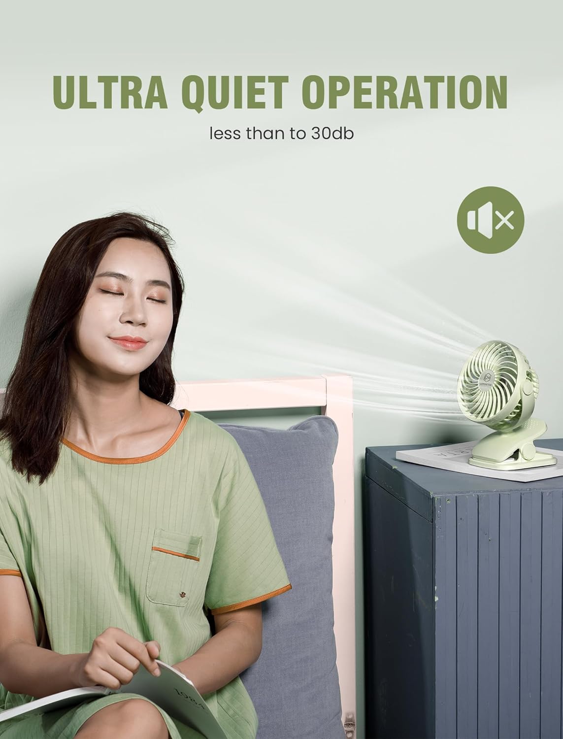 Shinebella AA Battery Powered Clip on Fan with 4-Speed, 5’’ Small Desk Fan with Aroma Function, USB Powered, 360°Rotation, Ultra Quiet, for Golf Cart, Stroller, Bedroom,Car(Batteries Not Included)