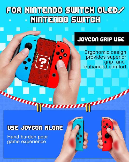 Lotadilo Joy-Con Grip for Nintendo Switch/Switch Oled - JoyCon Comfort Hand Grips Controller for Men Teen Boys Cool Cartoon Anime Design, Red Maliao