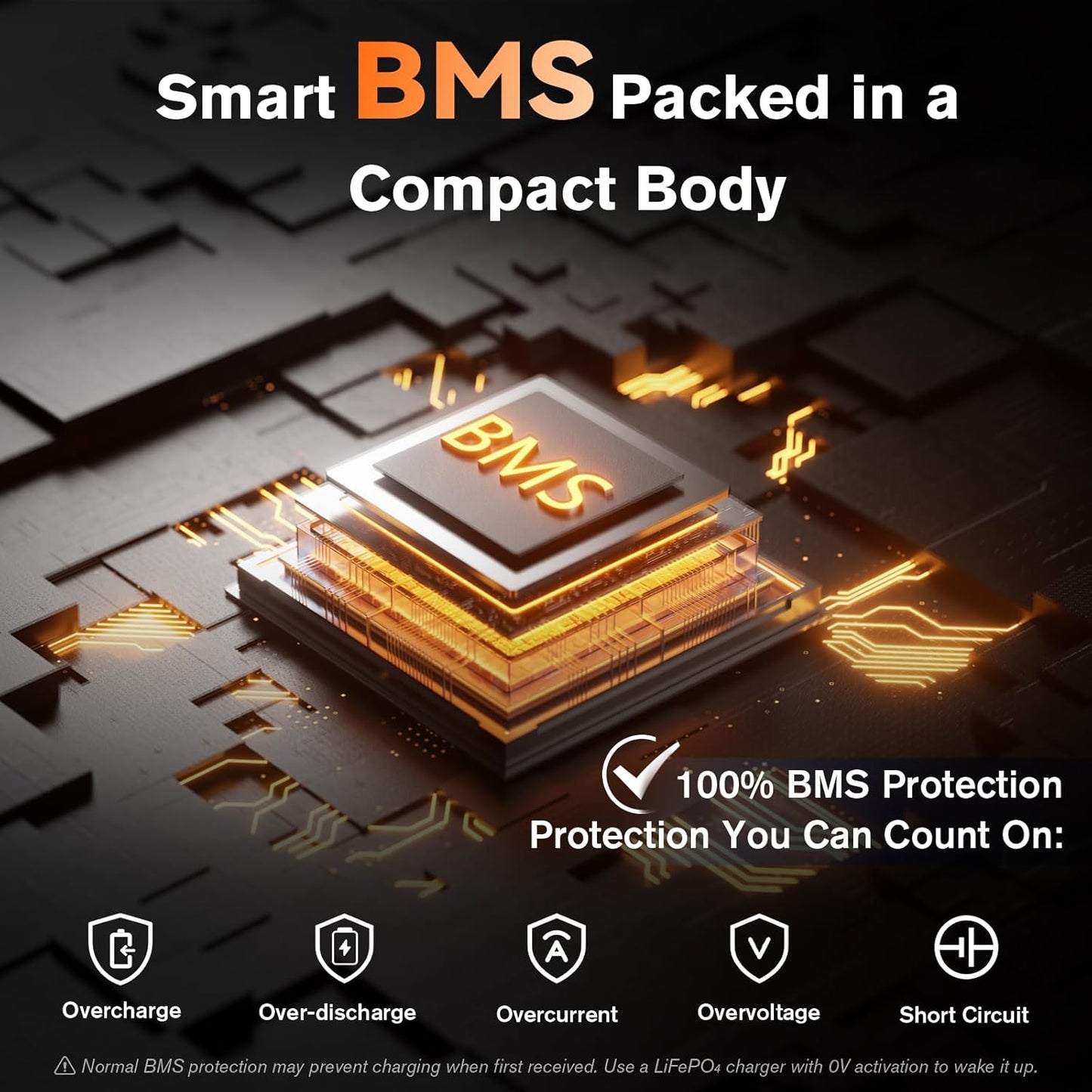 12V 100Ah Mini LiFePO4 Lithium Battery,15000+ Deep Cycles 1280Wh LiFePO4 Battery for RV, Marine/Trolling Motors, Solar System,Camping,Lawn Mowers,Home Backup Power,(100A Smart BMS)