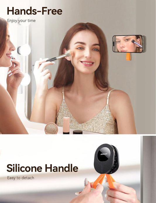 JOYROOM Magnetic Suction Cup Phone Mount, Silicone Suction Phone Case Holder, Magsafe Octo Cup Buddy Phone Grip Mount for Hands-Free Selfies/Call/Video/Meeting/Shower/Mirror for TikTok Creator