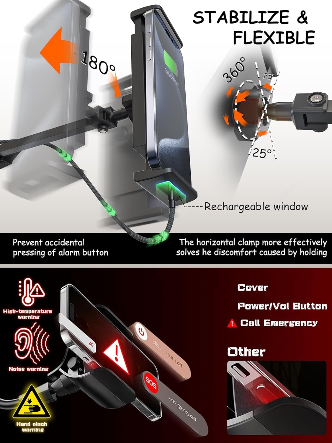 Foldable Tablet Stand, Tablet Mount Adjustable for Bed,Universal Flexible Holder with 360 Degree Rotation for iPad/iPhone/iPad Pro/N-Switch,or Other 4.5~13.5 Inches Devices (Black)