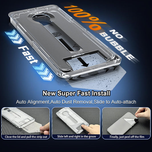 OneFish Privacy Screen Protector for iphone 15 Pro Max, Anti-Spy Tempered Glass Private, Edge Protection Screen Protector with Installation Frame, 9H Glass Scratch Resistant, 2Pack