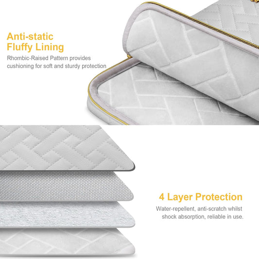 Lacdo Laptop Sleeve Case for 14 inch New MacBook Pro M4/M3/M2/M1 Chips Pro Max A3112 A3401 A3185 A2918 A2992 A2779 A2442 2024-2021, 13.8 inch Surface Laptop 7th Copilot+PC Computer Bag, Space Gray