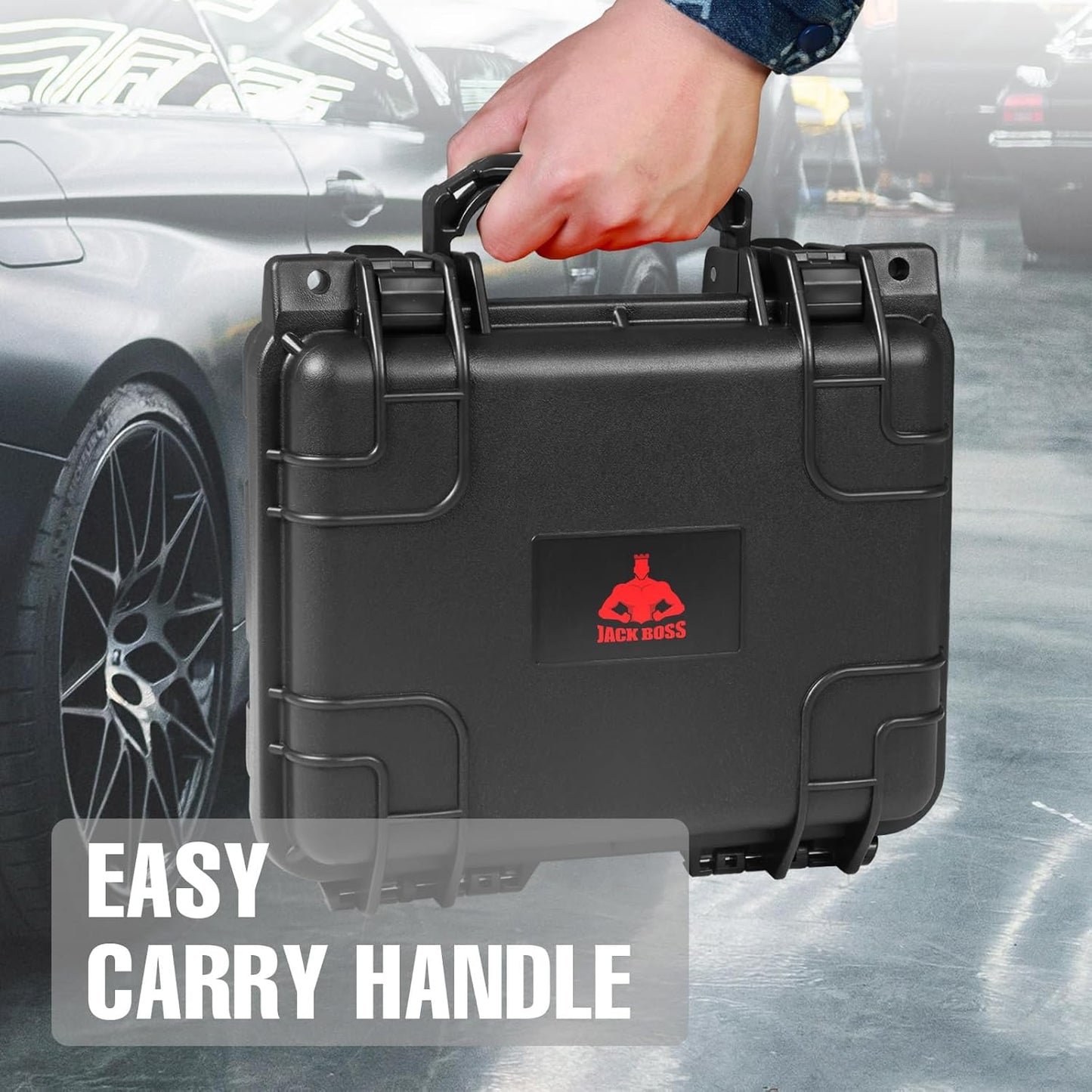 10x 9.4x 4.8 Inch Hard Case, Portable Weather Waterproof Protective Camera Case with Customizable Foam, Fit Use of Drones, Camera, Equipments, Black