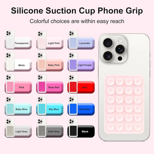 2PCS Silicone Suction Phone Case Mount,Non Slip Suction Cup, Hands-Free Phone Accessories Holder for Selfies and Videos,Silicone Adhesive Stand Sticky for Cell Phone Sky Blue