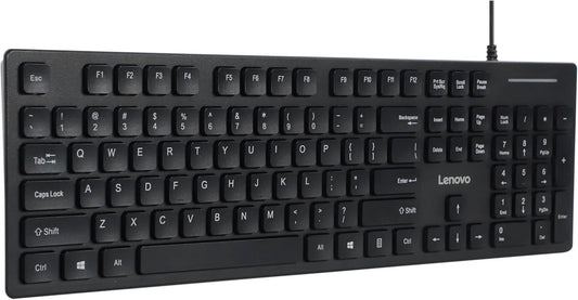 Lenovo 305 Wired USB-C Keyboard with Numeric Keypad, Full Size Keyboard, Slim Design, Black, USB-C Connectivity, Dedicated Function & AI Keys, for Gaming PC, Laptop, Desktop, Tablet, Home Office