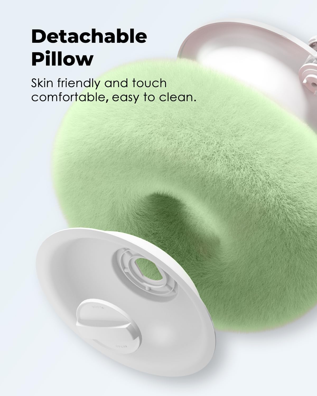 Viozon Tablet Stand Pillow, Compatible with 4.7"-13" Phone/Tablet, iPad, iPhone, Samsung, Google, Kindle, 360°Adjustable Phone Holder for Bed with Soft Plush Fabric, and Detachable Bowl, Green