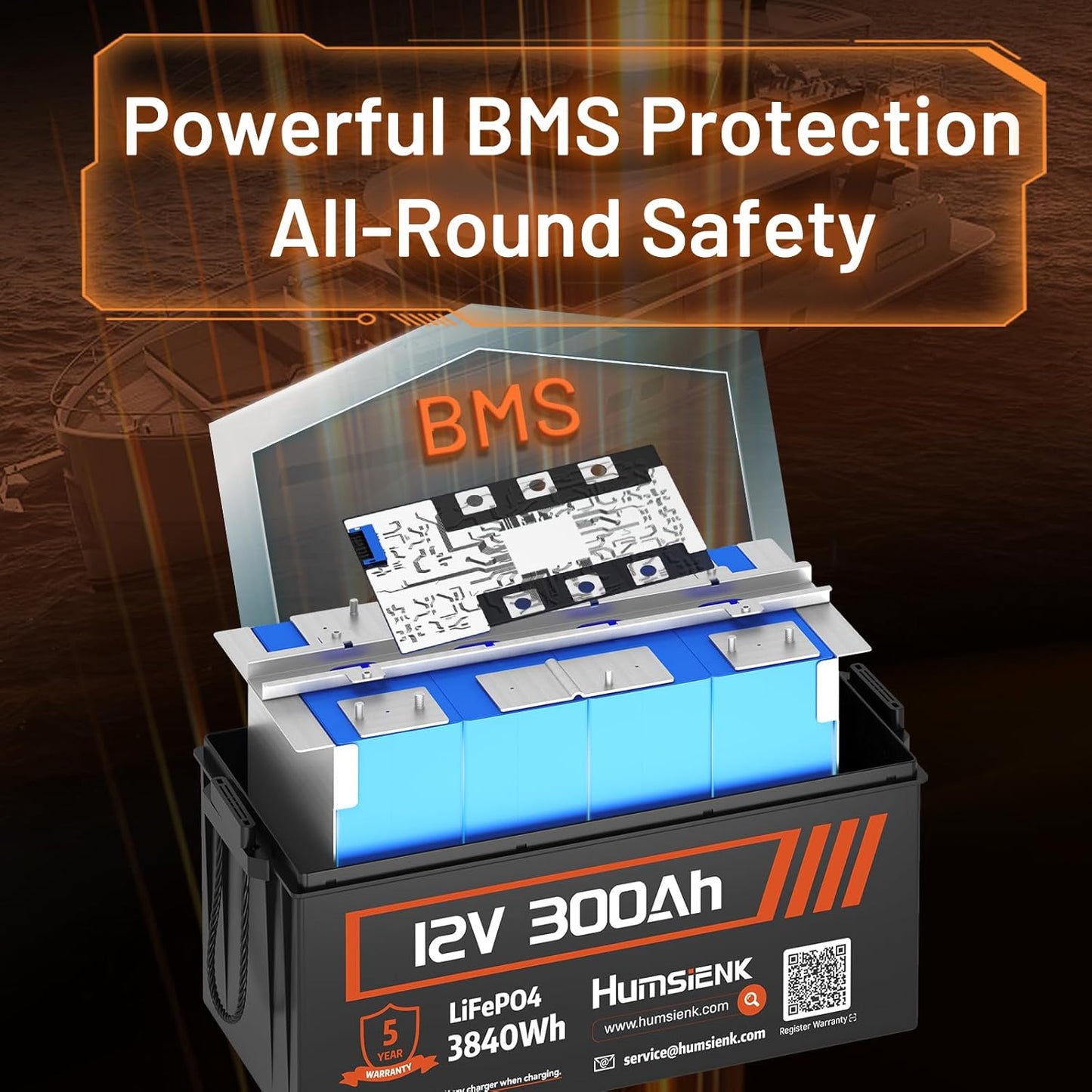 Bluetooth 12V 300Ah Battery LiFePO4 Lithium Built-in 100A BMS, 15000 Deep Cycles Battery 3840Wh with Low-Temp Protection for RV Marine Trolling Motor Home Energy Storage Off-Grid Living