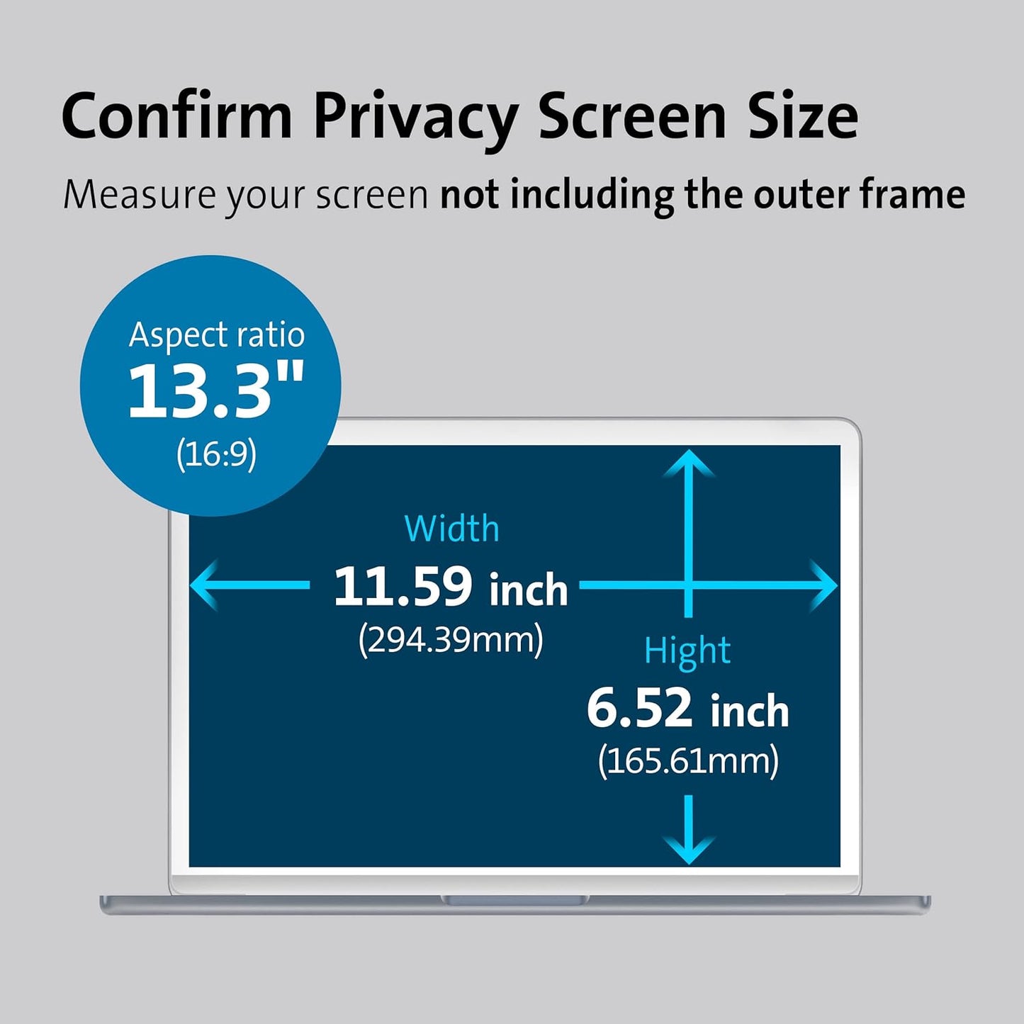Kensington MagPro™ 13.3" (16:9) Magnetic Privacy Screen for Laptop, Removable 16:9 Laptop Privacy Filter, Anti-Glare, Blue Ray Reduction, Compatible with HP/Dell/Acer/Asus/Samsung/Lenovo (K58351WW)
