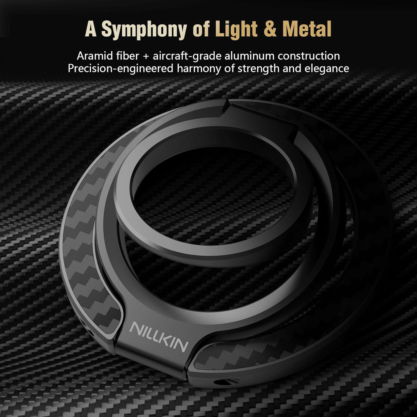 Nillkin FiberSnap for Magnetic Phone Ring Holder for MagSafe, Magnet Cell Phone Grip Stand Finger Ring Kickstand Two-Sided Magnetic Compatible with iPhone 16 Pro Max 15 14 13 12 MagSafe Accessories