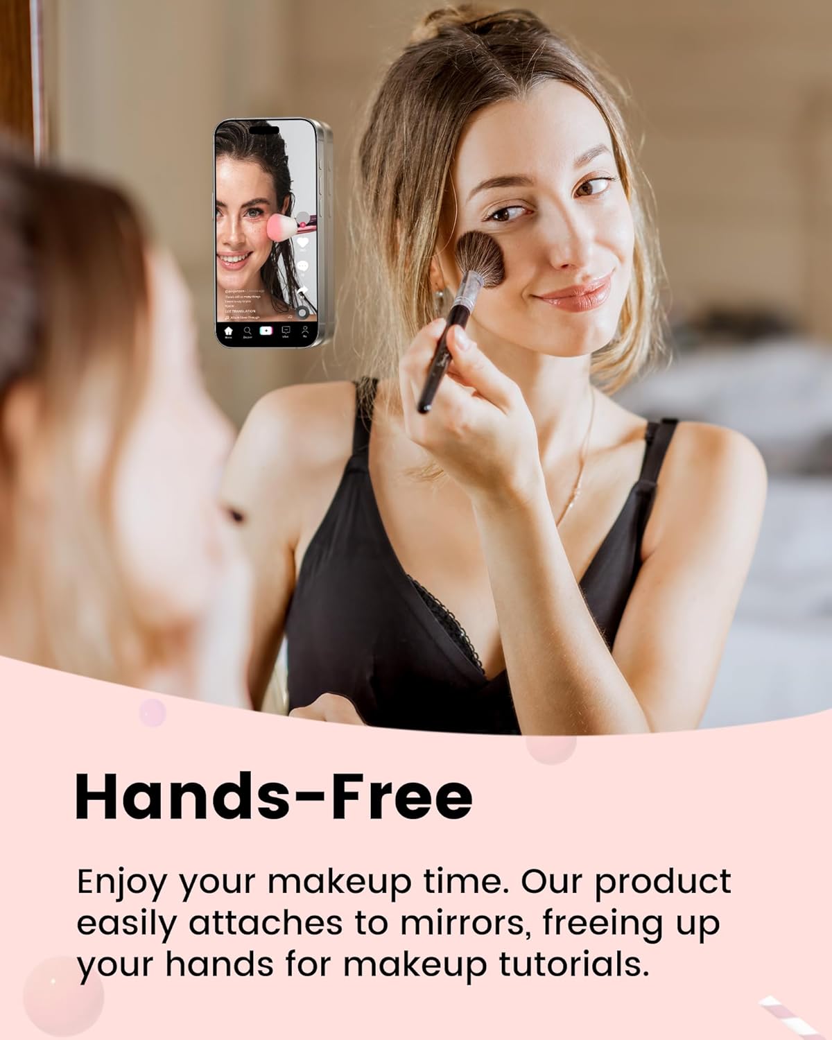 amBand Airplane Travel Essential Accessories Phone Holder for Women Men, Magnetic Suction Cup Phone Mount for Flying Plane Seat Back Screen, Long Flight Must Have Hands-Free for Selfie/Video, Sky Blue