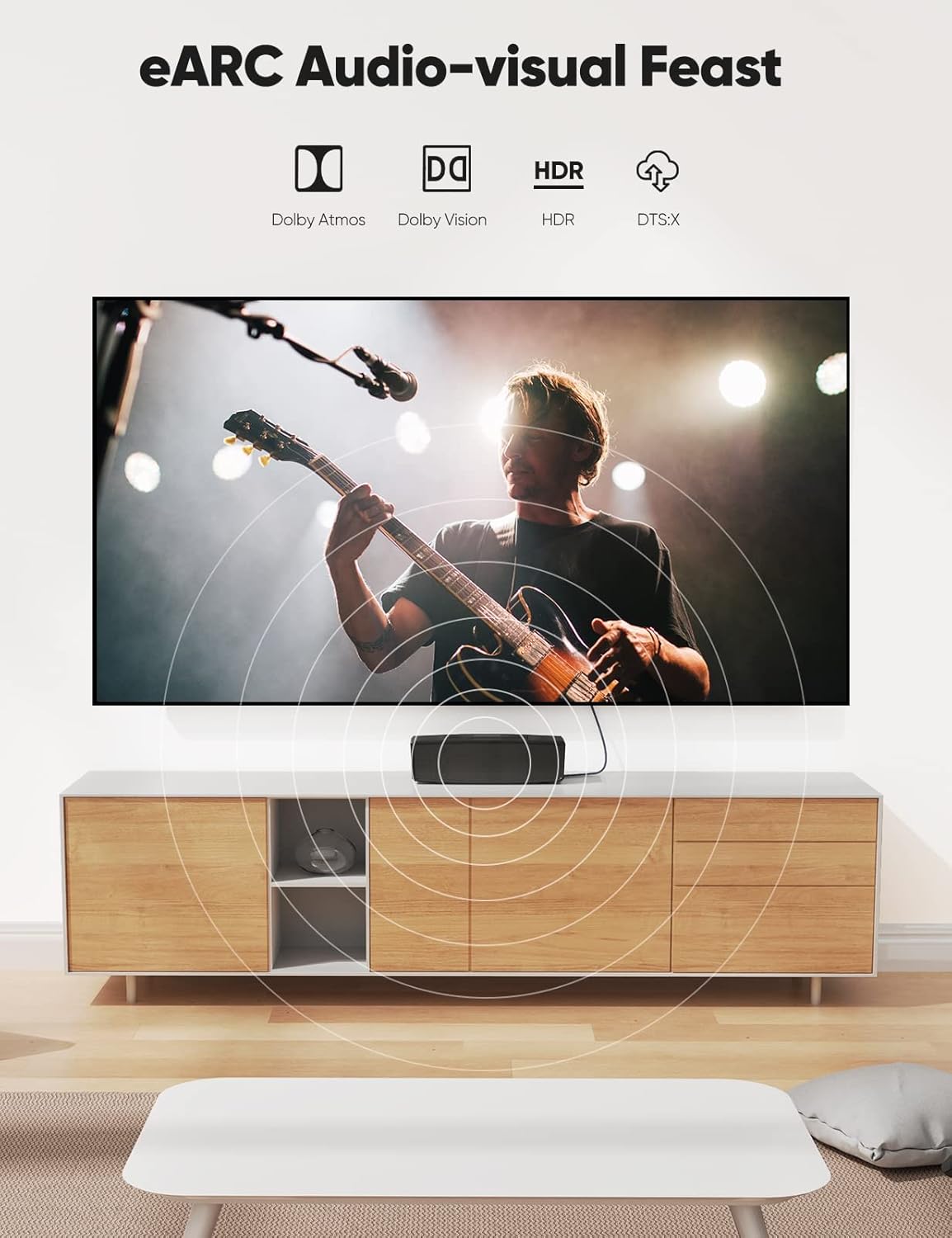 Highwings 8K60HZ HDMI Fiber Optic Cable 2.1 75FT Long, Unidirectional 48Gbps High Speed HDMI Cord 4K120Hz HDCP Compatible for PS5 DVD Player