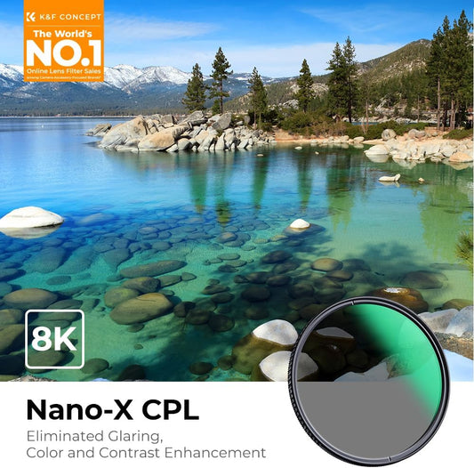 K&F Concept 43mm Circular Polarizers Filter Polarizing Filter 28 Multi-Layer Coated Super Slim High Definition CPL Lens Filter (Nano-X Series)