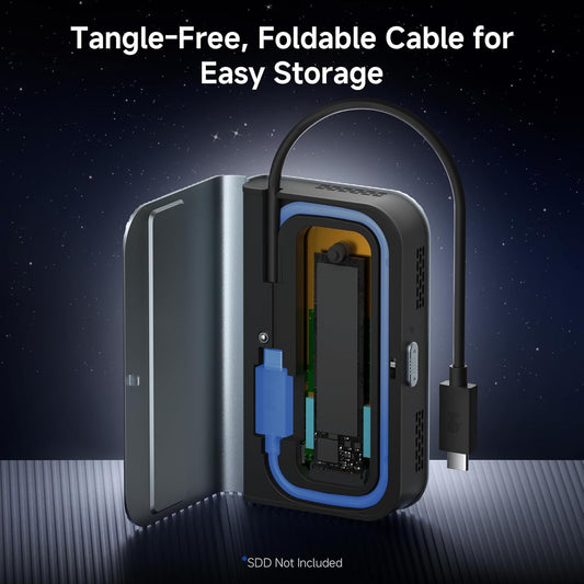 Cable Matters 40Gbps Portable USB4 / Thunderbolt 4 SSD Enclosure for M.2 NVMe SSD - Up to Read:3800MB/s, Write:3600MB/s, NVMe Enclosure, Tool-Free, Intelligent Cooling, Thunderbolt 4/5 Compatible