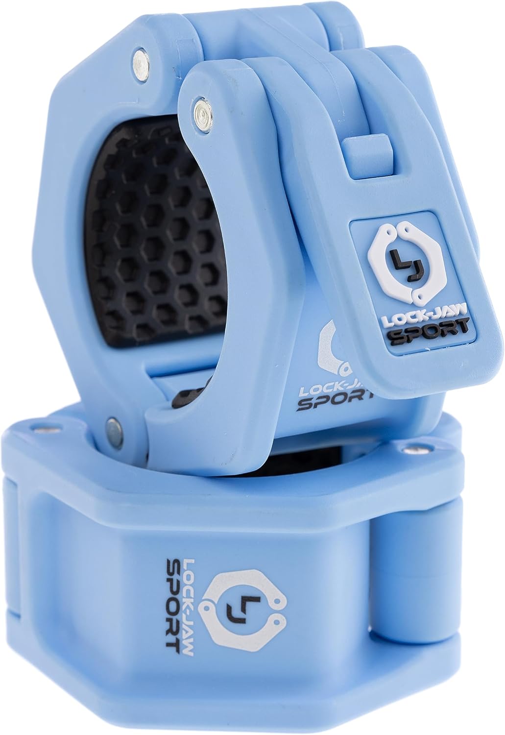 Lock-Jaw Sport Olympic Barbell Collar - Quick Release Barbell Clamp (Light Blue)