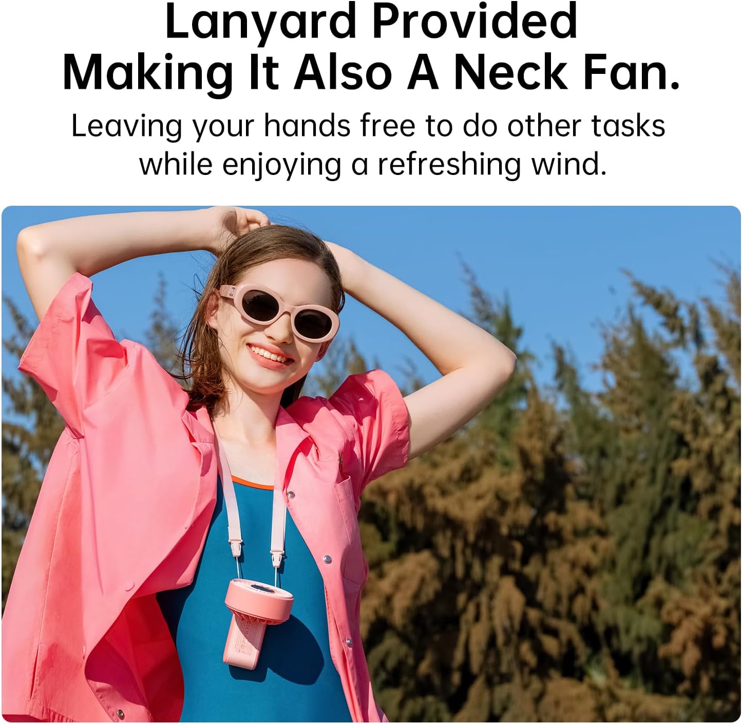 JISULIFE Handheld Fan Life7 – Ultimate Flexibility: High-Power Motor, LED Display, 19.5 Hrs Cooling, 5000mAh Rechargeable, 5-Speed, Foldable Design, 3-IN-1 Portable Fan for Travel Cruise Beach(Pink)