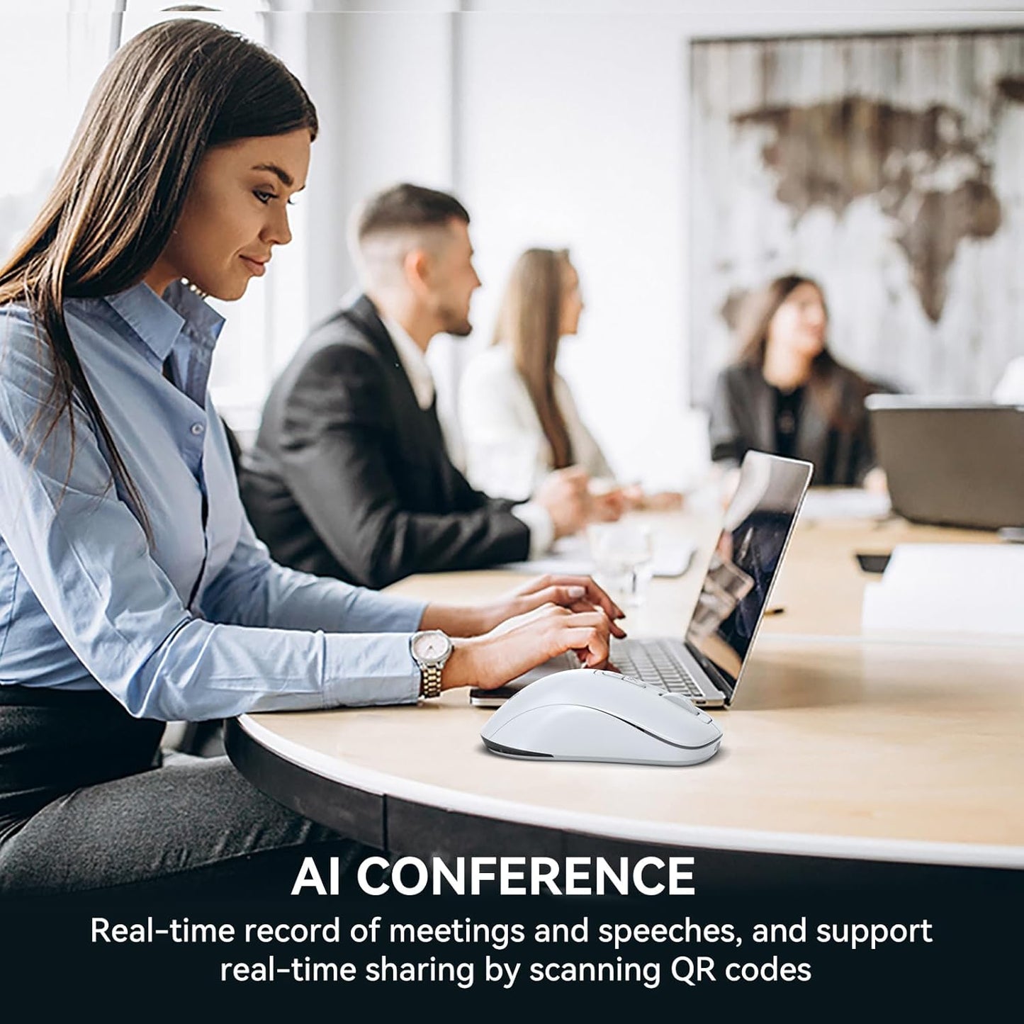 M4 Wireless Smart Ai Mouse For Pc Laptops,One-Touch Voice Input, Ai Assistant, Meeting Recording, Screenshot Translation, And Multi-Language Compatibility, Is A High-Performance Office Device.