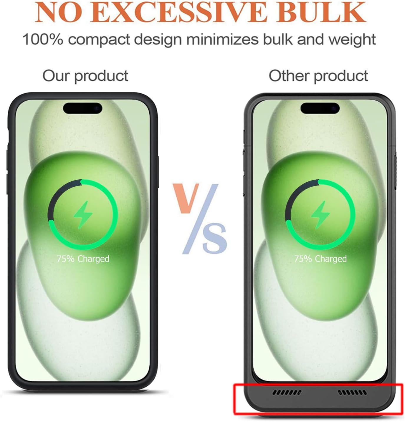 Battery Case for iPhone 15, Upgraded 10000mAh Portable Protective Charging Case with Wireless Charging Compatible with iPhone 15 (6.1 inch) Rechargeable Battery Pack Charger Cover with Carplay (Black)