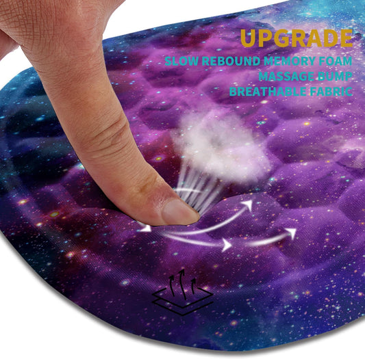 Hokafenle Ergonomic Mouse Pad Wrist Support, Wrist Rest Mousepad for Carpal Tunnel Pain Relief with Integrated Memory Foam Slope Massage Bulge (11.8x7.9 inch,Galaxy Nebula Space