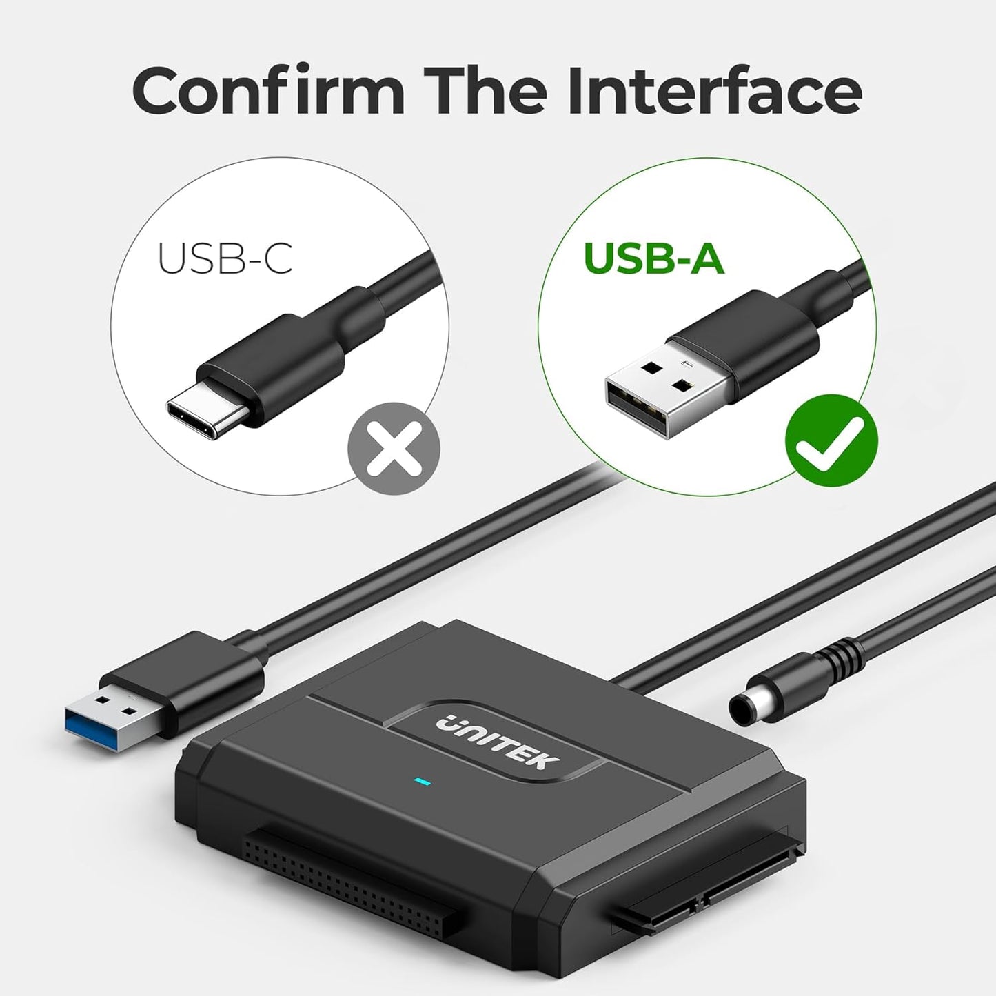 Unitek SATA/IDE to USB 3.0 Adapter, IDE Hard Drive Adapter Kit Recovery Converter for Universal 2.5"/3.5" Inch IDE and SATA External HDD/SSD, Support 10TB