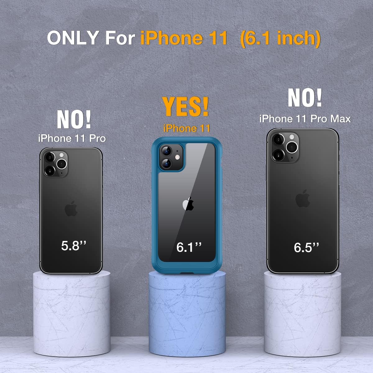 Miracase Glass Series for iPhone 11 Case 6.1 inch, Upgraded Full-Body Rugged Phone Bumper Case Cover with Built-in 9H Tempered Glass Screen Protector and Camera Protector, Light Blue