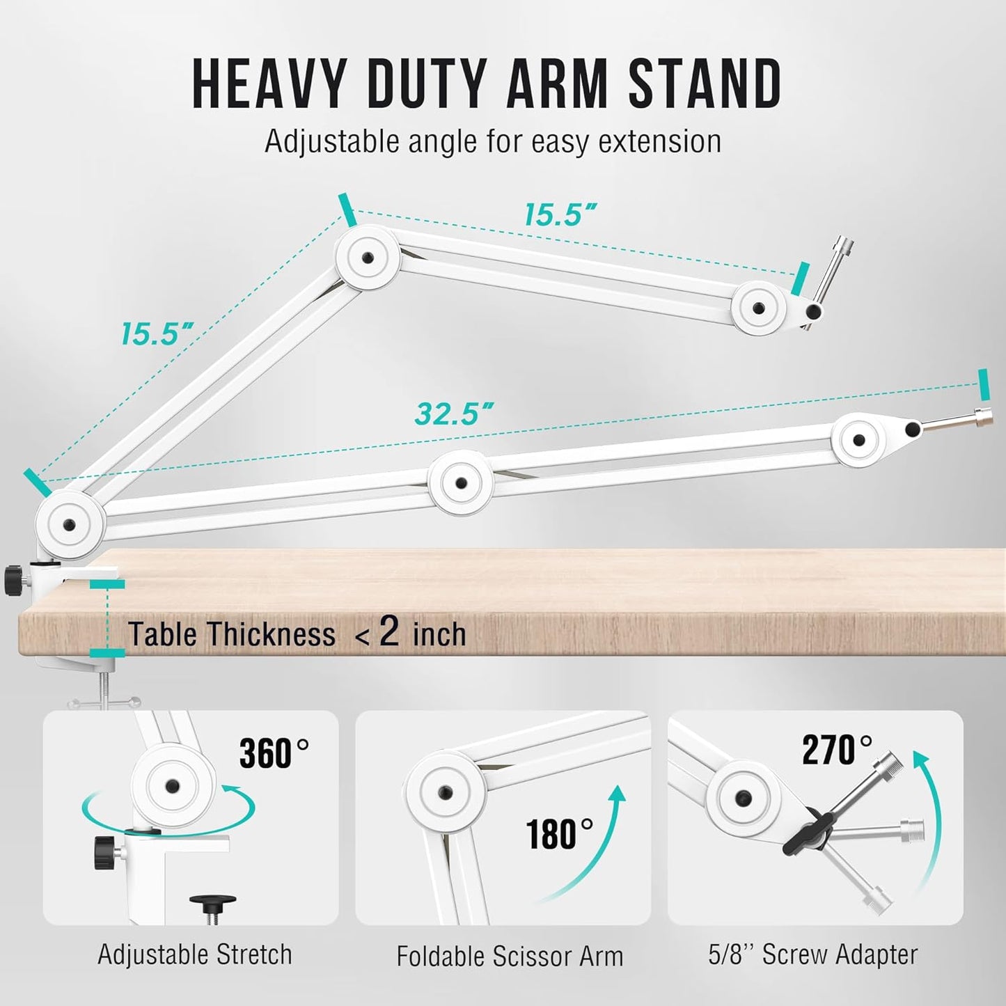 FIFINE Podcast XLR/USB Microphone Kit, Studio Dynamic Vocal Mic for Recording, Streaming, Voice-Over, PC Microphone with Boom Arm with Mute, Headphone Monitoring, Metal-AmpliTank K688T White