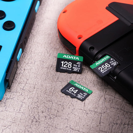 ADATA Speed Plus 256GB microSDXC UHS-I Memory Card with Adapter, Up to 180MB/s, Support U3, V30 Video Micro SD Card, 2 Pack