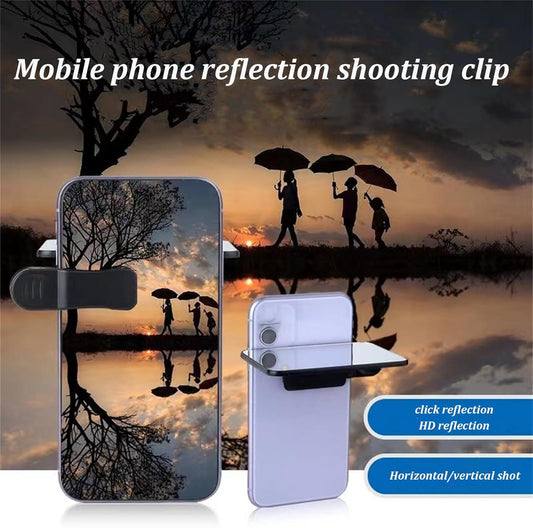 Mirror Effect Lens - Capture Stunning Reflections Instantly, Smartphone Camera Mirror Reflection Clip Kit, Mirror for Phone to Use Back Camera (Black)