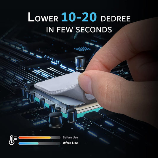 Aairhut Thermal Pad 13W/mK, 120x120x3mm Silicone Cooling Pad GPU Non Conductive Heat Resistance Extreme Odyssey Cover with Dual Self-Adhesive Films for PC Laptop Heatsink/GPU/CPU/LED